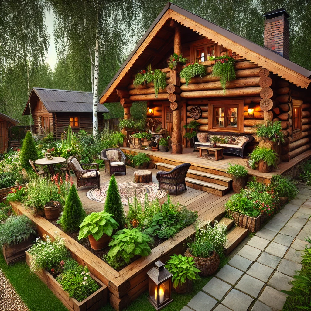 02 - Garden Getaway With A Rustic Log Cabin