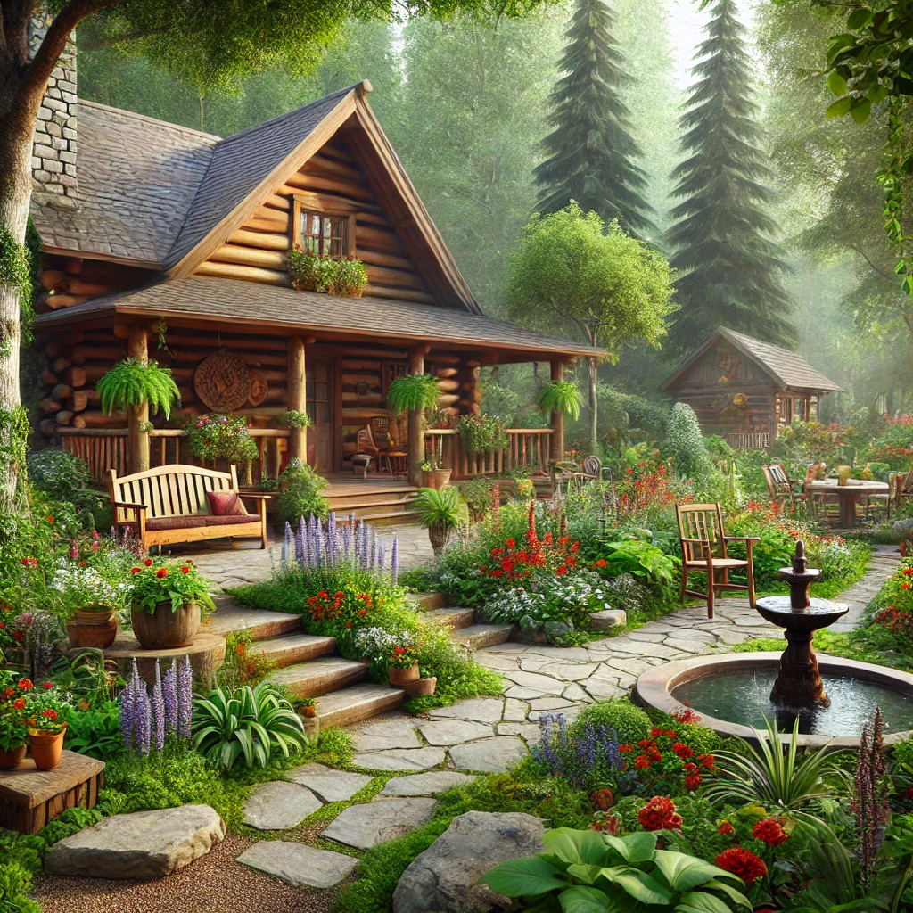 04 - Personalize Log Cabin With Decorative Garden Getaway Accents