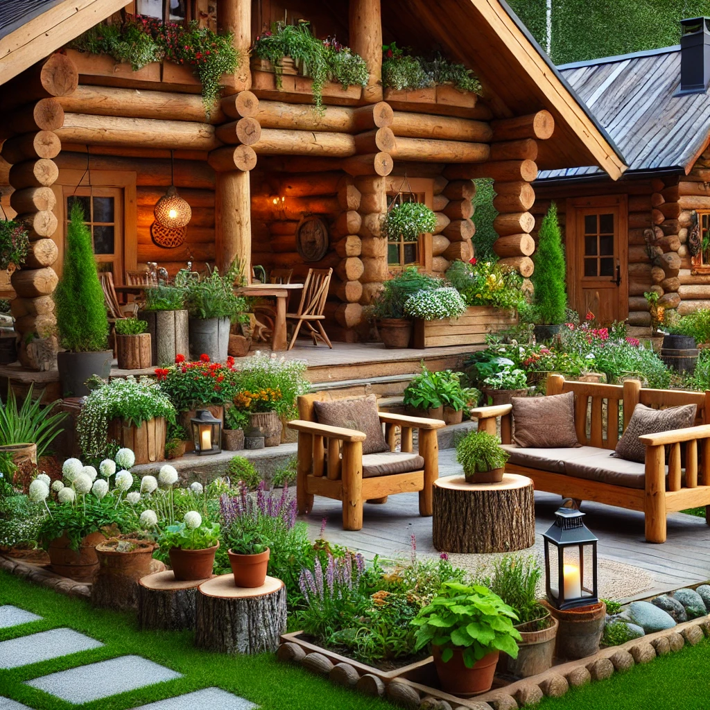 05 - Surround Your Log Cabin With Garden Getaway Landscaping Ideas