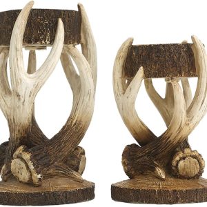 Antler Candle Holders Rustic Winter Pieces 1