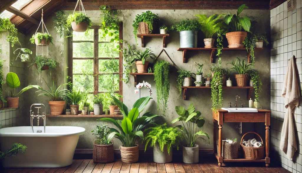 Bathroom Incorporating Greenery - 05