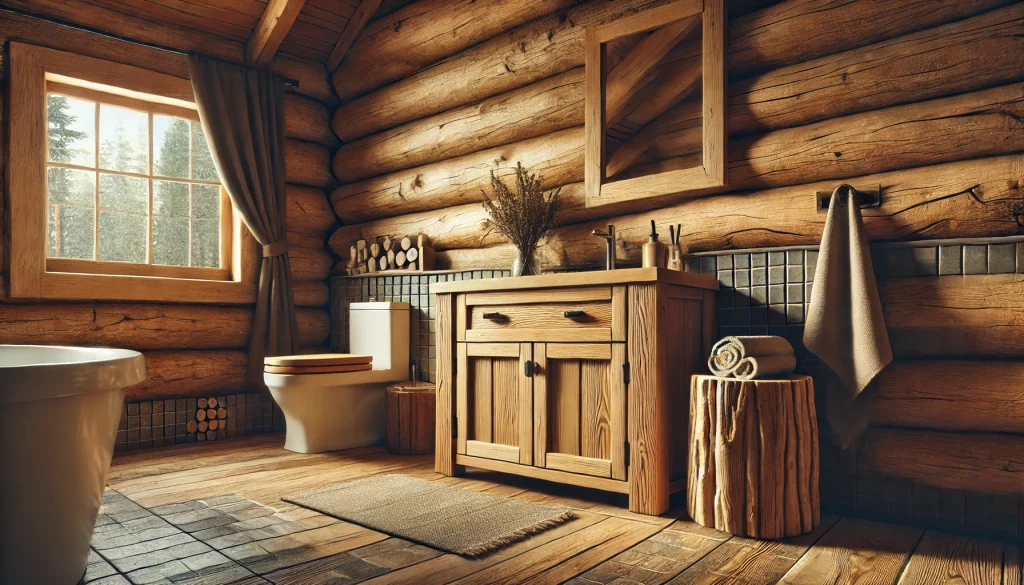 Bathroom With Rustic Wooden Elements Ideas - 02