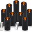 Battery Operated Flameless Candles with 10 Key Remote Control black 9pack