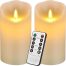 Battery Operated Flameless Candles with 10 Key Remote Control ivory 2pack