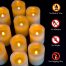 Battery Operated Flameless Candles with 10 Key Remote Control ivory white details