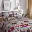 Bed Cover Soft Polyester Reversible Wildlife Bedspread beige twin3