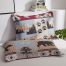 Bed Cover Soft Polyester Reversible Wildlife Bedspread beige twin4