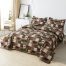 Bed Cover Soft Polyester Reversible Wildlife Bedspread brown green full1