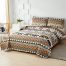 Bed Cover Soft Polyester Reversible Wildlife Bedspread brown white twin1