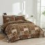 Bed Cover Soft Polyester Reversible Wildlife Bedspread chocolate blue1