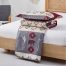 Bed Cover Soft Polyester Reversible Wildlife Bedspread gray burgundy6