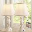 Bell Shape Faux Silk Shade Traditional Table Lamp Antique white