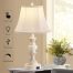 Bell Shape Faux Silk Shade Traditional Table Lamp Antique white details