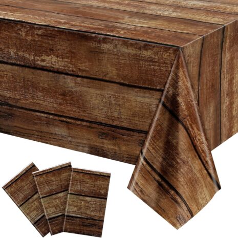 Decorative Wood Grain Tablecloth Cabin Style Design 1