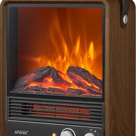 Electric Fireplace Heater Compact Stylish Warmth 1