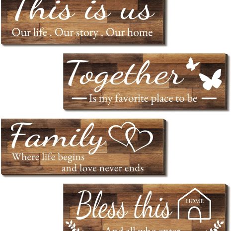 Farmhouse Decor Wooden Signs for Home Family Wall Art