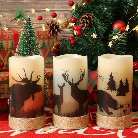 Flickering Flameless LED Candles with Hemp Rope 1