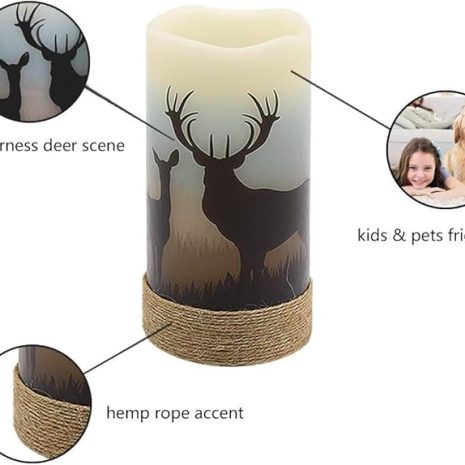 Flickering Flameless LED Candles with Hemp Rope 5