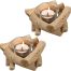 Handmade Wooden Tealight Candle Holder Home Decoration pack 2