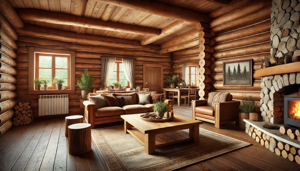 Living Room With Natural Wood Elements Ideas - 02