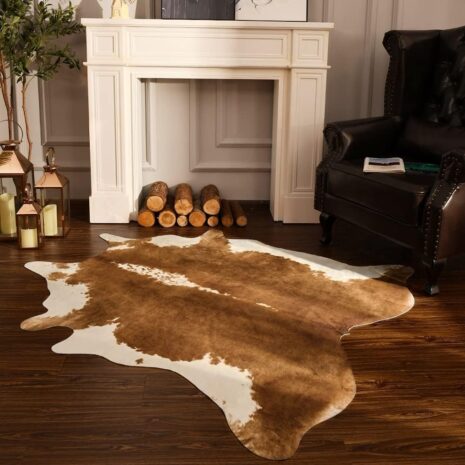 Rustic Charm Cowhide Rug For Living Spaces 1