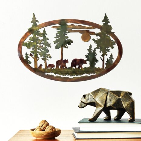 Rustic Wildlife Cabin Decorations Bear Wall Piece 1